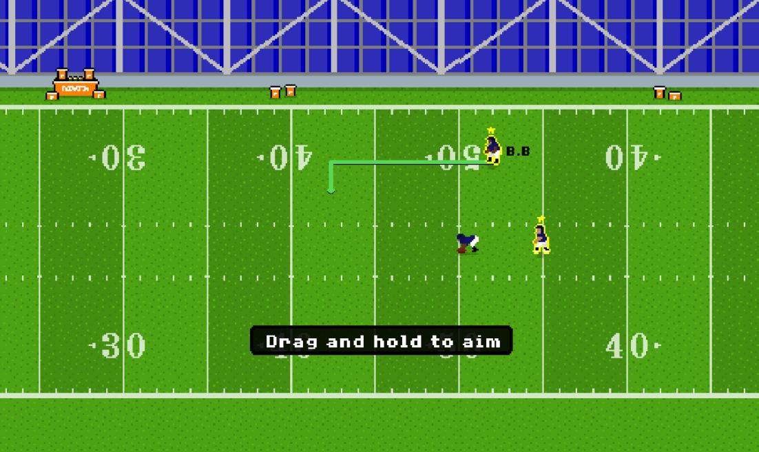 Retro Bowl 26 Pixel Football Field in NFL Mode